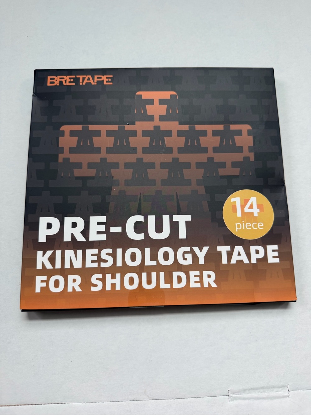 BRETAPE Pre-Cut Kinesiology Tape Shoulder Support 14 Piece Black Sports Tape